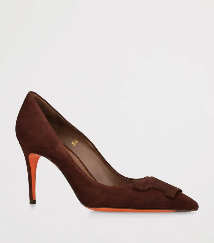 Santoni Suede Sibille Pumps 85 - Image 3