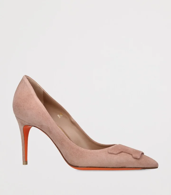 Santoni Suede Sibille Pumps 85 - Image 3