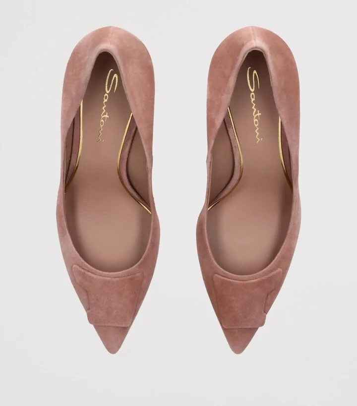 Santoni Suede Sibille Pumps 85 - Image 4