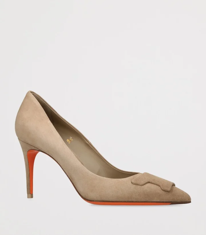 Santoni Suede Sibille Pumps 85 - Image 3