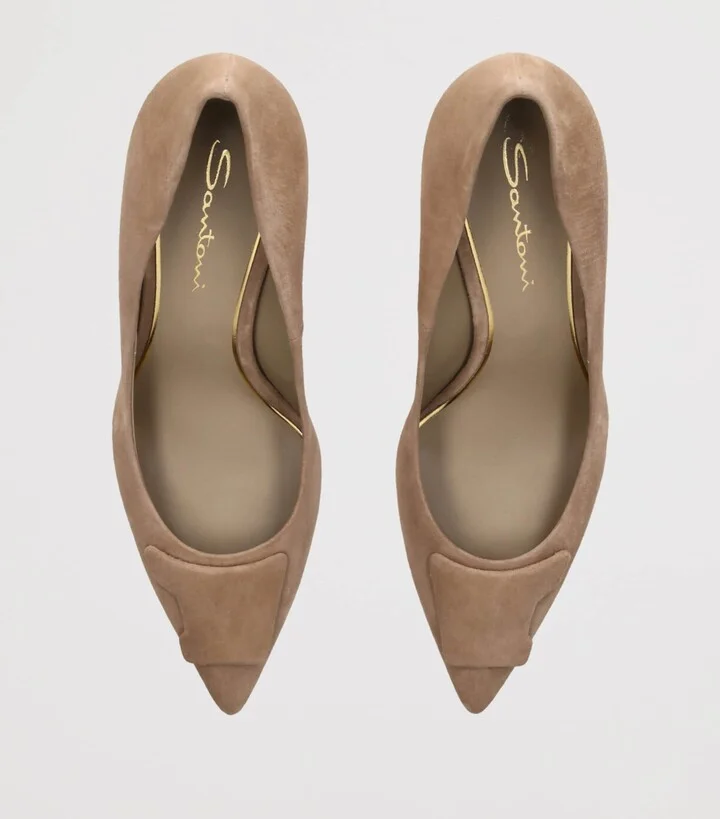 Santoni Suede Sibille Pumps 85 - Image 4
