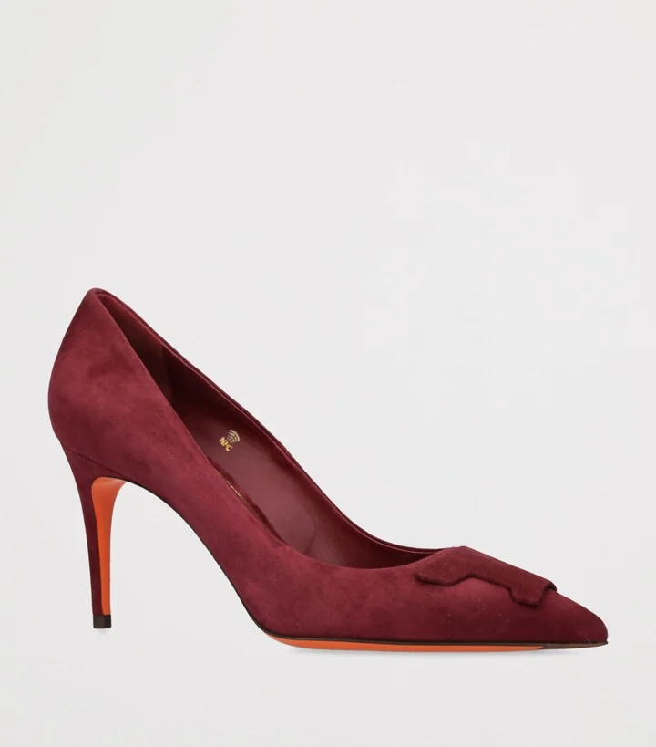 Santoni Suede Sibille Pumps 85 - Image 3