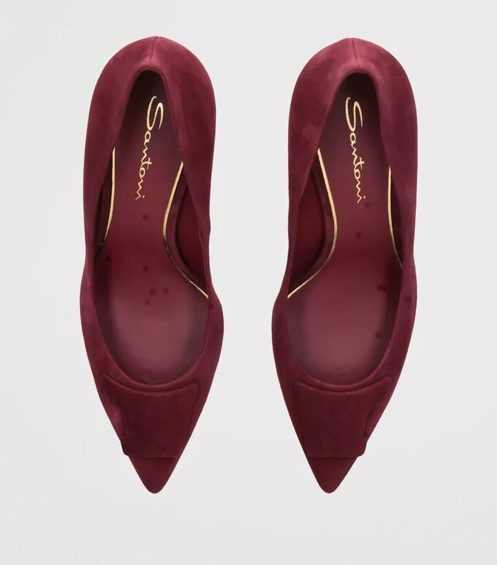 Santoni Suede Sibille Pumps 85 - Image 4