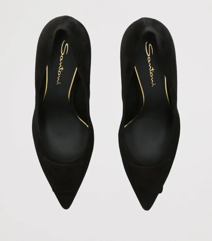 Santoni Suede Sibille Pumps 85 - Image 4