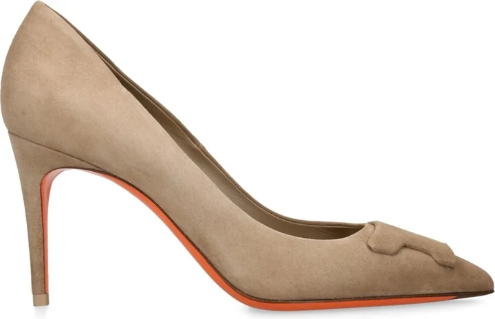 Santoni Suede Sibille Pumps 85