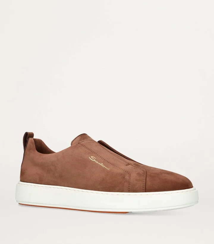 Santoni Suede Slip-On Clean Icon Sneakers - Image 3
