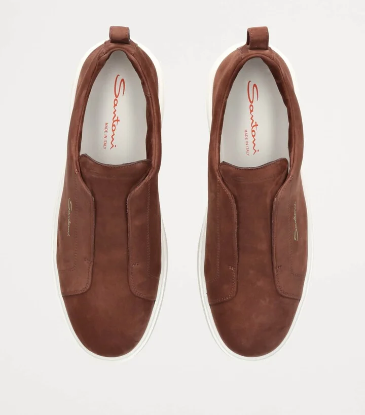 Santoni Suede Slip-On Clean Icon Sneakers - Image 4