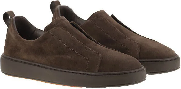 Santoni Suede Slip-On Trainer - Image 4