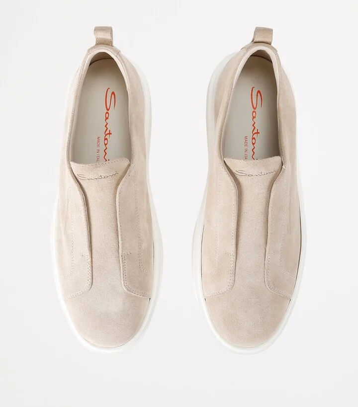 Santoni Suede Victory Slip-On Sneakers - Image 4