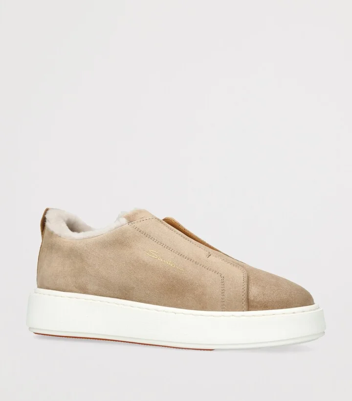 Santoni Suede Victory Slip-On Sneakers - Image 3
