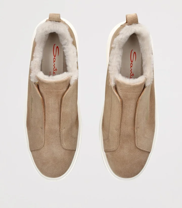 Santoni Suede Victory Slip-On Sneakers - Image 4