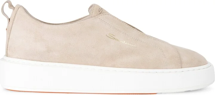 Santoni Suede Victory Slip-On Sneakers