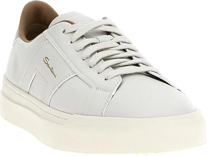Santoni Tumbled Leather Double Buckle Trainer - Image 2