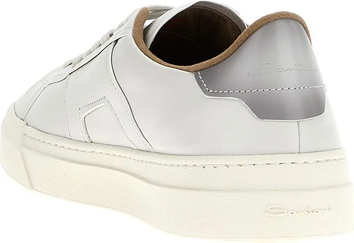 Santoni Tumbled Leather Double Buckle Trainer - Image 3