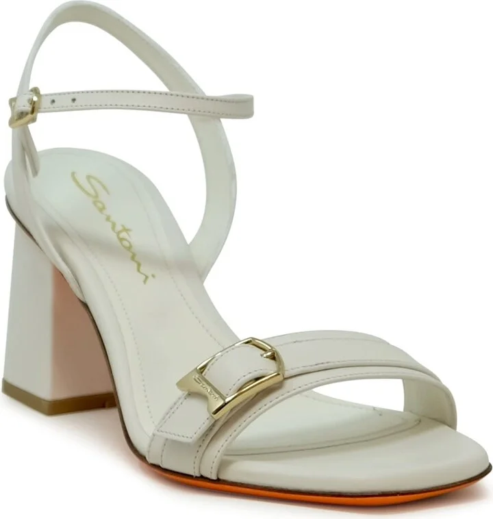 Santoni White Leather Sandal - Image 2