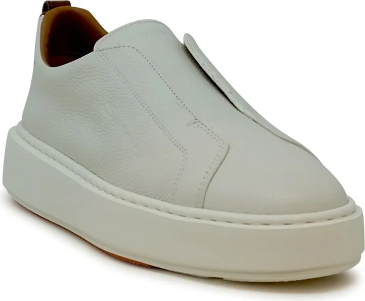 Santoni White Leather Sneaker - Image 2