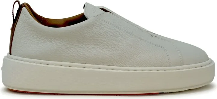 Santoni White Leather Sneaker