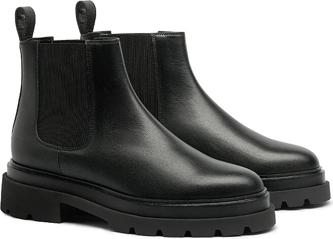 Santoni Women's Black Leather Chelsea Boot