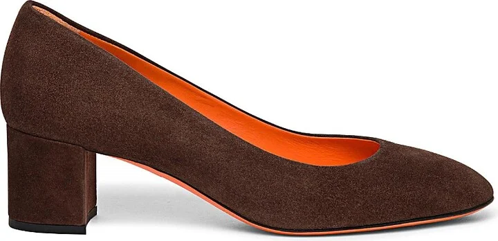 Santoni Women's Fight Suede Low-Heel Pump