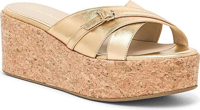 Santoni Women's Laminated Leather Wedge