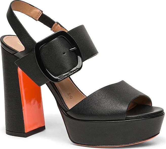 Santoni Women's leather High Heel Sandal