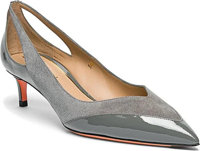 Santoni Women's Leather Mid-Heel Pumps