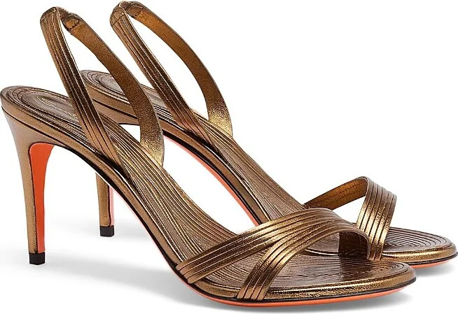Santoni Women's Leather Mid-heel Sandal