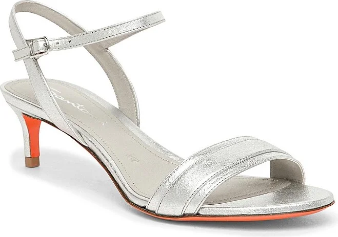 Santoni Women's Leather Mid-heel Sandals