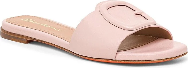 Santoni Women's Leather Slide Sandal