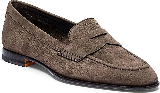 Santoni Women's Nubuck Penny Loafer