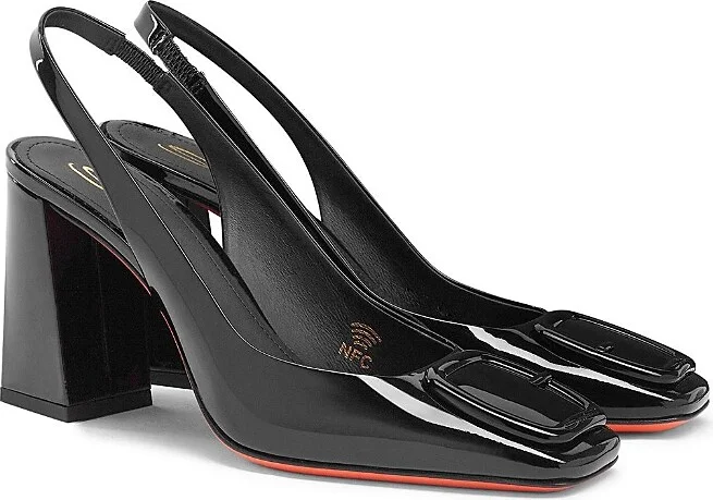 Santoni Women's Patent Leather High-Heel Slingback Pumps