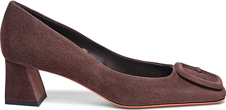Santoni Women's Suede Low-Heel Pump