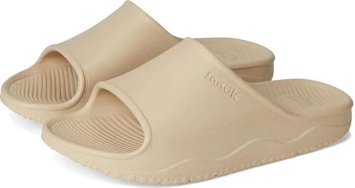 Sanuk Beer Foamie Slide Men's Wedge Shoes Tan : 7 D - Medium, Synthetic