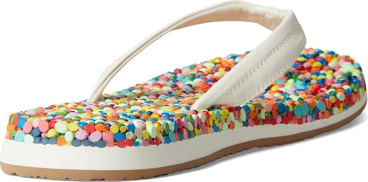 Sanuk Bubblecush Women's Sandals Rainbow Confetti : 6 B - Medium, Leather/Rubber - Image 4