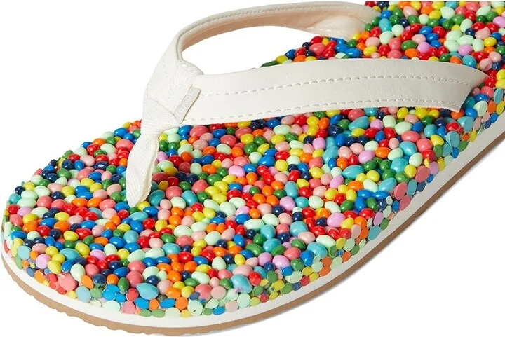 Sanuk Bubblecush Women's Sandals Rainbow Confetti : 6 B - Medium, Leather/Rubber - Image 7