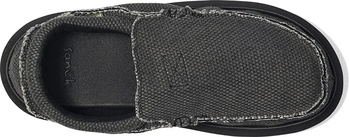 Sanuk Chiba Men's Slip on Shoes Black 1 : 7 D - Medium, Textile - Image 2