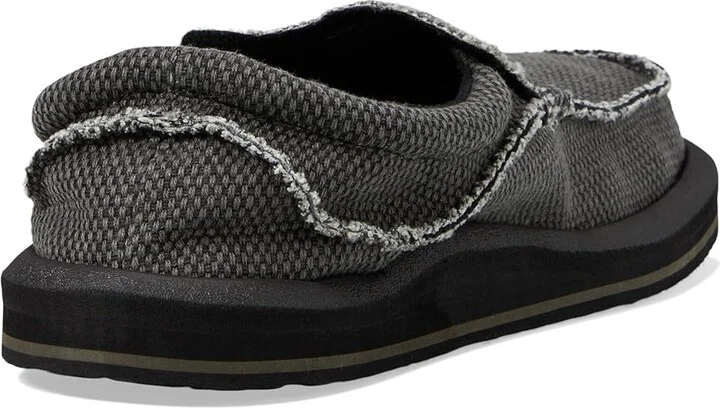 Sanuk Chiba Men's Slip on Shoes Black 1 : 7 D - Medium, Textile - Image 4