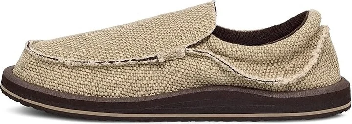 Sanuk Chiba Men's Slip on Shoes Tan 1 : 11 D - Medium, Textile - Image 4