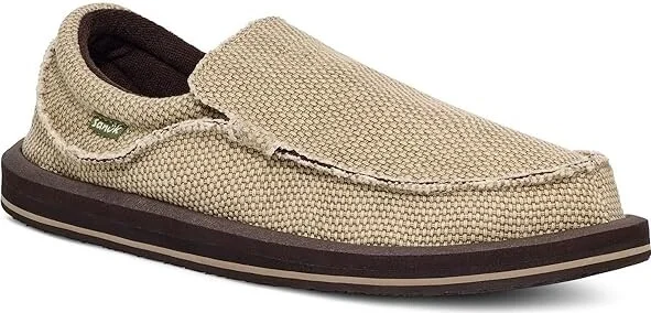 Sanuk Chiba Men's Slip on Shoes Tan 1 : 11 D - Medium, Textile