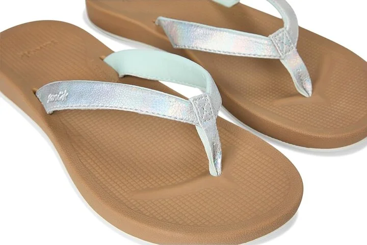 Sanuk Cosmic Shores Iridescent Women's Wedge Shoes Silver : 10 B - Medium, Synthetic - Image 7