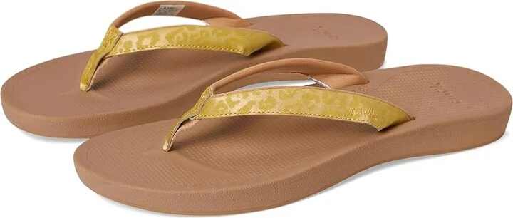 Sanuk Cosmic Shores Leopard Women's Sandals Gold : 8 B - Medium, Rubber