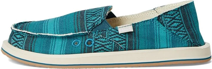 Sanuk Donna Blanket Women's Slip on Shoes Deep Lake : 5 B - Medium, Textile - Image 6