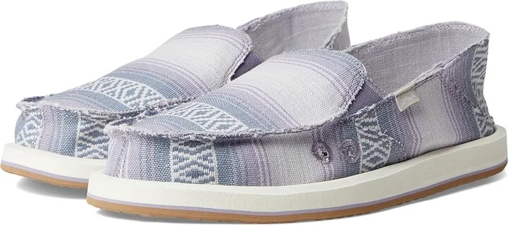 Sanuk Donna Blanket Women's Slip on Shoes Lavender Grey : 7 B - Medium, Textile