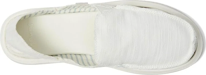 Sanuk Donna Days Women's Flat Shoes White : 6 B - Medium, Cotton/Hemp/Rubber - Image 2