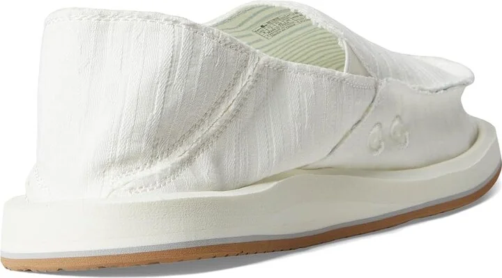 Sanuk Donna Days Women's Flat Shoes White : 6 B - Medium, Cotton/Hemp/Rubber - Image 4