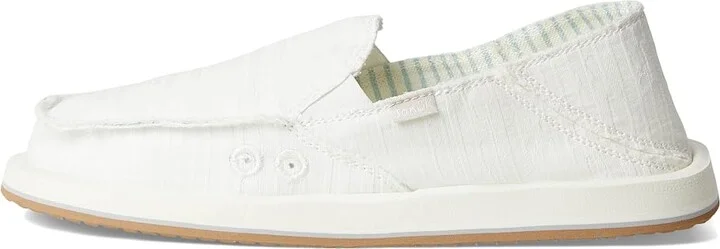 Sanuk Donna Days Women's Flat Shoes White : 6 B - Medium, Cotton/Hemp/Rubber - Image 6