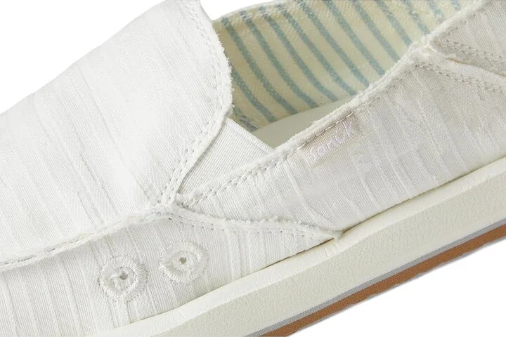 Sanuk Donna Days Women's Flat Shoes White : 6 B - Medium, Cotton/Hemp/Rubber - Image 7