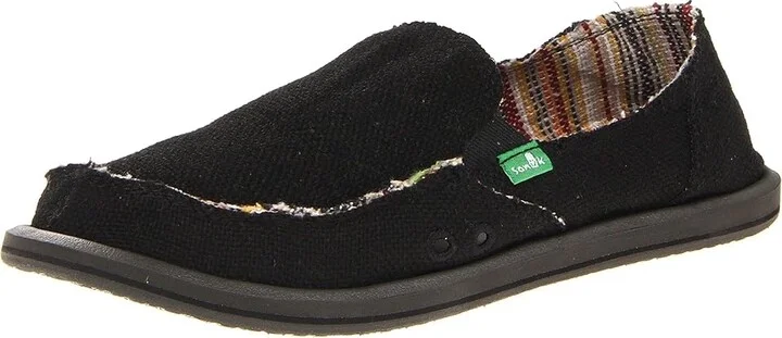 Sanuk Donna Hemp Women's Slip on Shoes Black : 5 B - Medium, Canvas - Image 2