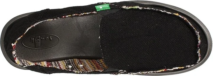 Sanuk Donna Hemp Women's Slip on Shoes Black : 5 B - Medium, Canvas - Image 3