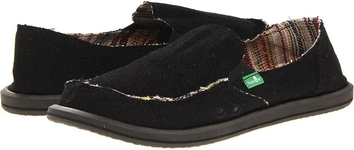 Sanuk Donna Hemp Women's Slip on Shoes Black : 5 B - Medium, Canvas